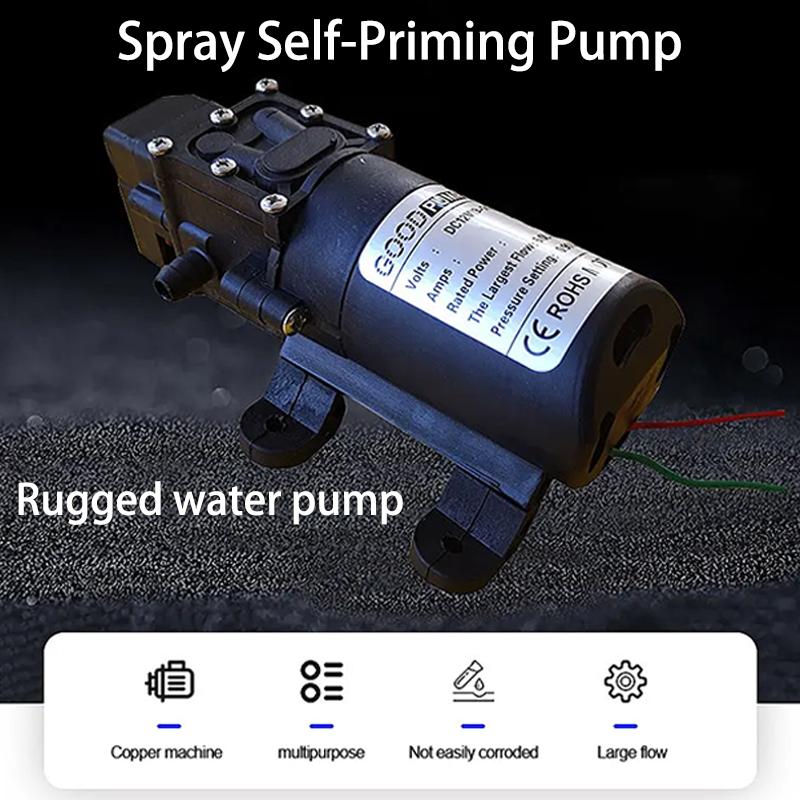 Dc 12V 120PSI 60W 5L/Min High Pressure Diaphragm Pump Mini Electric Self-priming Pump Water Washing Machine Pesticide Spraying