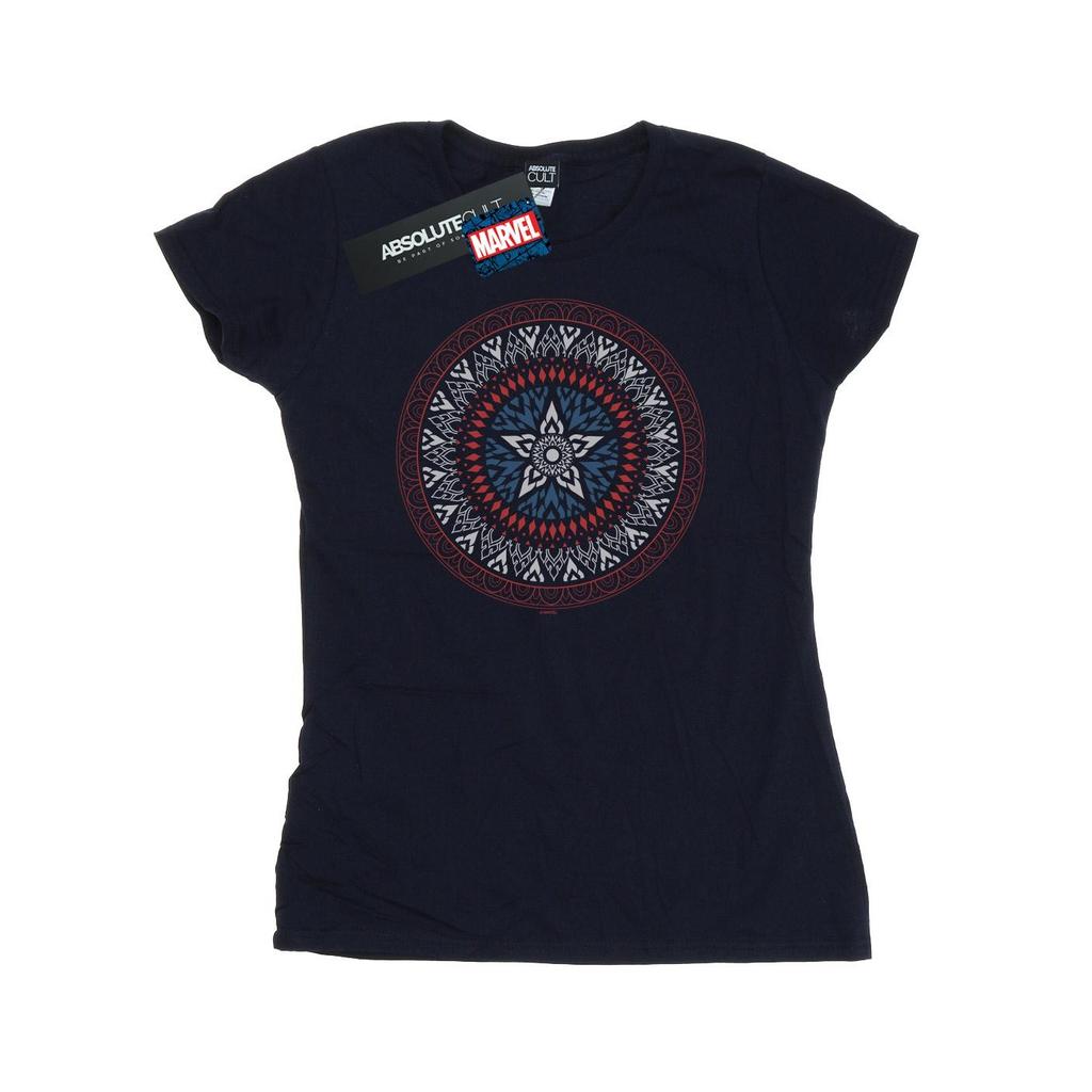 Marvel Womens/Ladies Captain America Ornamental Shield Cotton T-Shirt