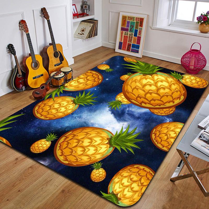 P-Pineapple Printed Carpet Fashion Yoga Mat Non-Slip Carpet Bedroom Decoration Outdoor Carpet Bedroom Birthday Gift