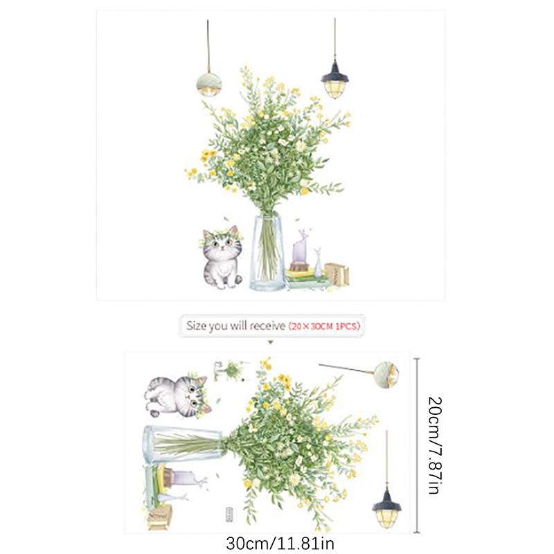 Наклейка на туалет Лист Цветы Декоративные настенные наклейки Самоклеящиеся настенные наклейки Туалет Гостиная Шкаф Украшения для дома Наклейки