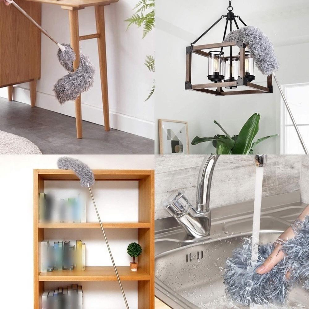 Регулируемая длина щетка для пыли длинная ручка комната уборка пипидастр прочный пипидастр из микрофибры палка для пыли дома