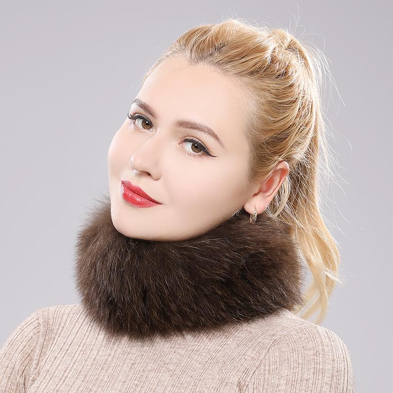 Новый женский шарф из натурального лисьего меха, женские натуральные шарфы-кольца из лисьего меха, милая эластичная вязаная повязка на голову из натурального лисьего меха для девушки