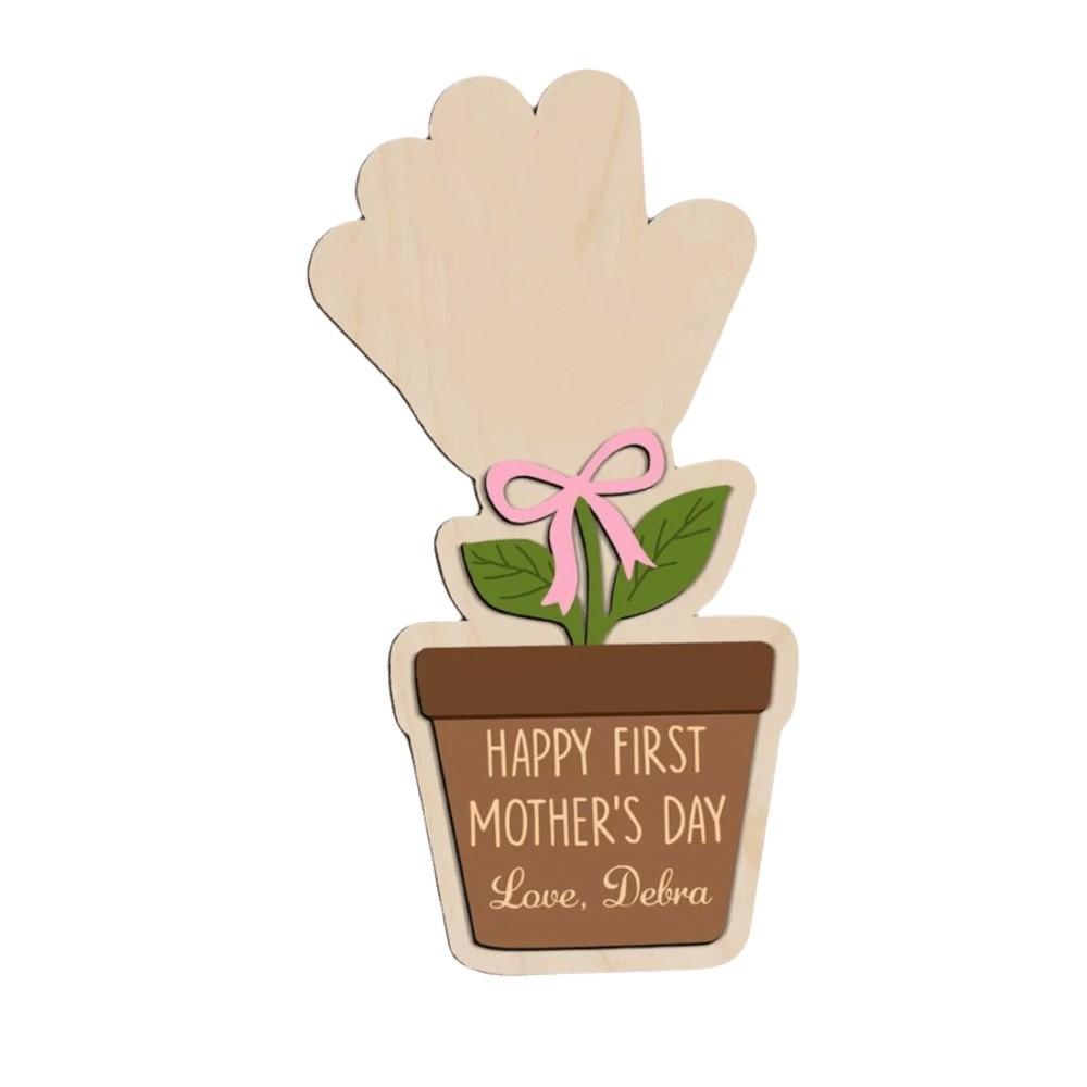 Decoration Mother's Day Plaque Hand Painted Wooden Flower Craft  Kids DIY Painting
