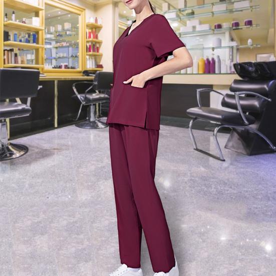 1 комплект, однотонная докторская рабочая одежда против морщин, профессиональная летняя стоматологическая форма для домашних животных, костюм для повседневного использования, рабочая одежда