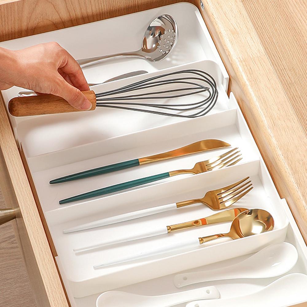 Расширяемый органайзер для ящика 5 отделений Органайзер для хранения столовых приборов Разделитель для ящика для кухни дома офиса