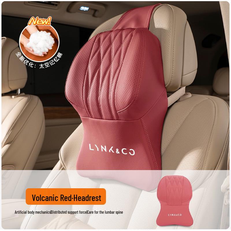 Lynk & Co Car Headrest & Lumbar Support Set for 01/06/07/08/09/10EMP/Z20/900 - Neck & Waist Protection.