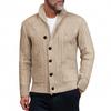 Men's Solid-Color Slim-Fit Thickened Cable-Knit New Cardigan Coat