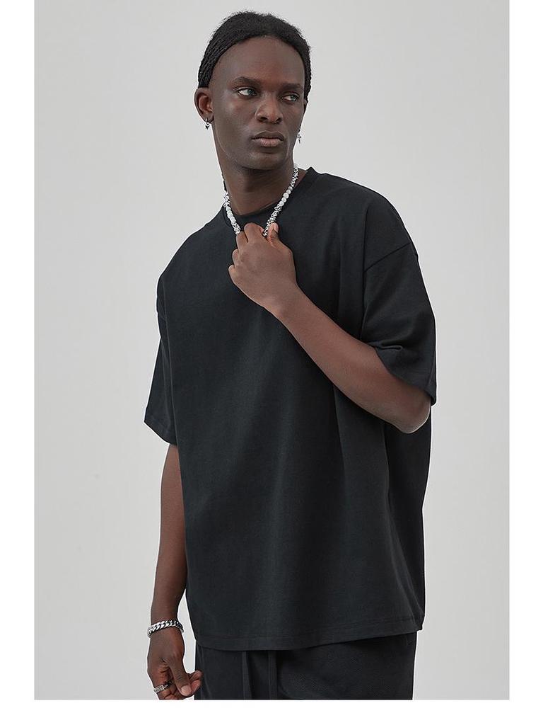 ARTIE Men's 2025 Spring/Summer Heavy T-shirt - Solid Color, Loose Fit, Fashion Brand Short Sleeve