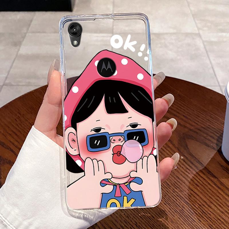 Jelly Casing For Motorola Moto E6 Fundas MOTOE6 Capa Clear Silicone Soft TPU Back Cover Cute Cat Rabbit Heart Protective Case