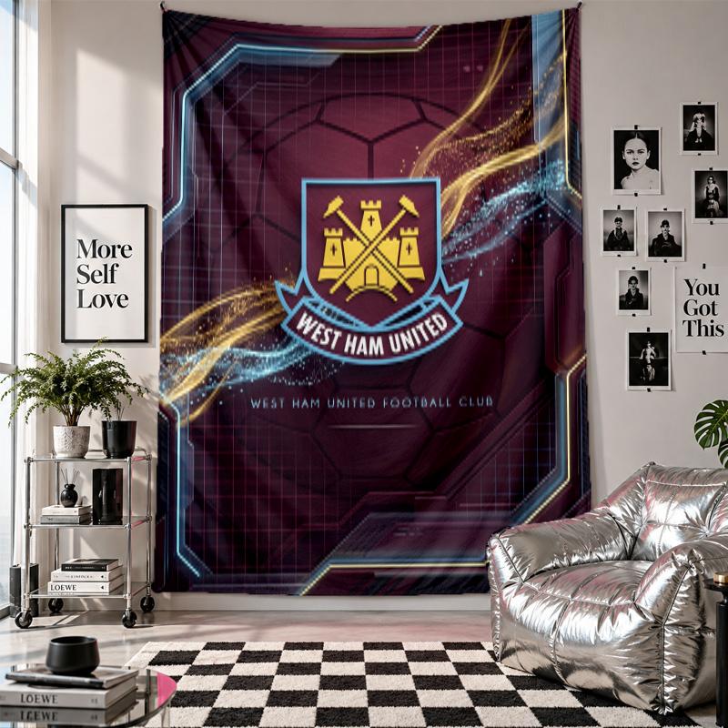West Ham United Football Wall Tapestry Home Decor Wall Hanging Cloth for Bedroom Living Room Background