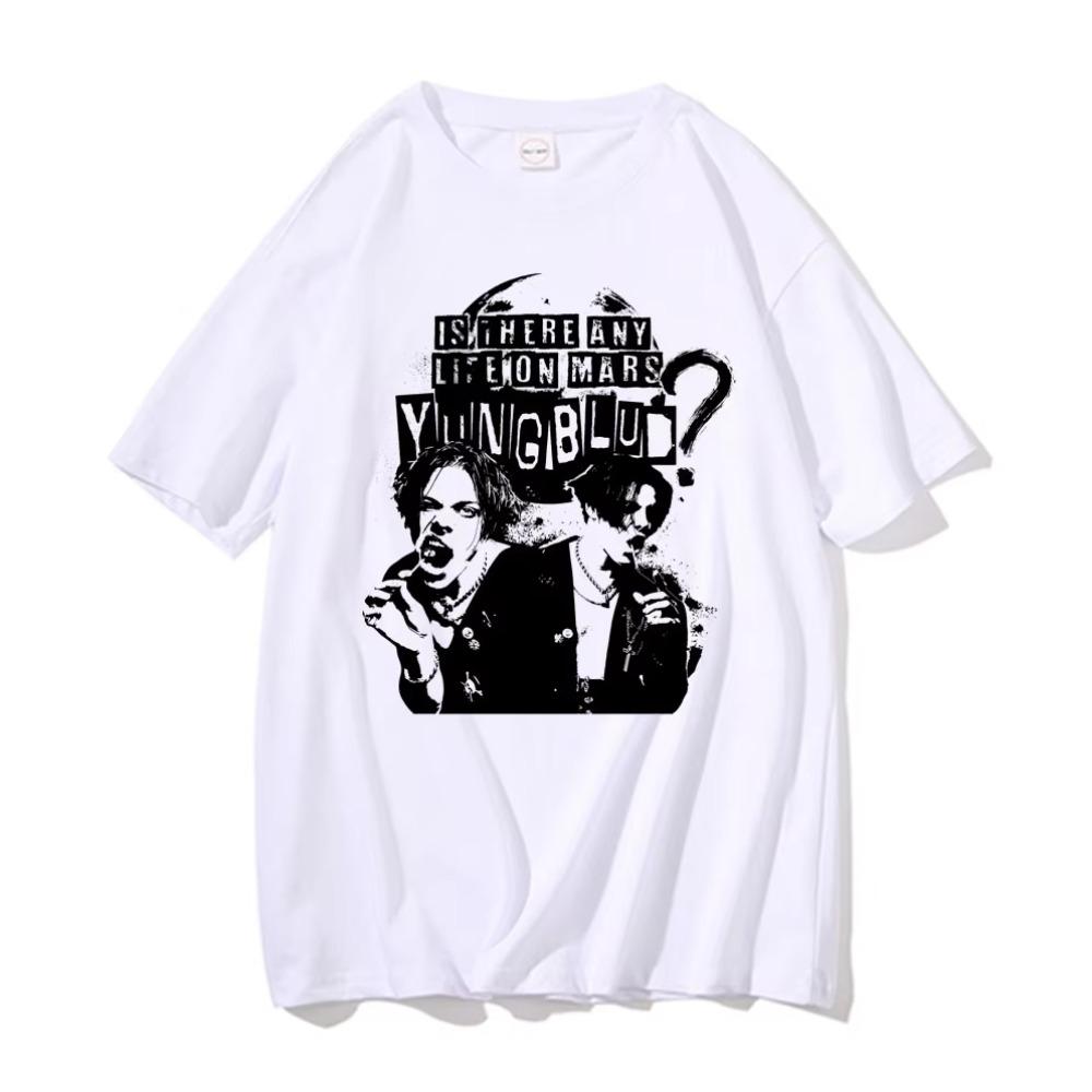 Рок-певец Yungblud Есть ли жизнь на Марсе Графическая футболка Мужская Винтажная Оверсайз Футболки Женская Мода Готическая Повседневная Футболка