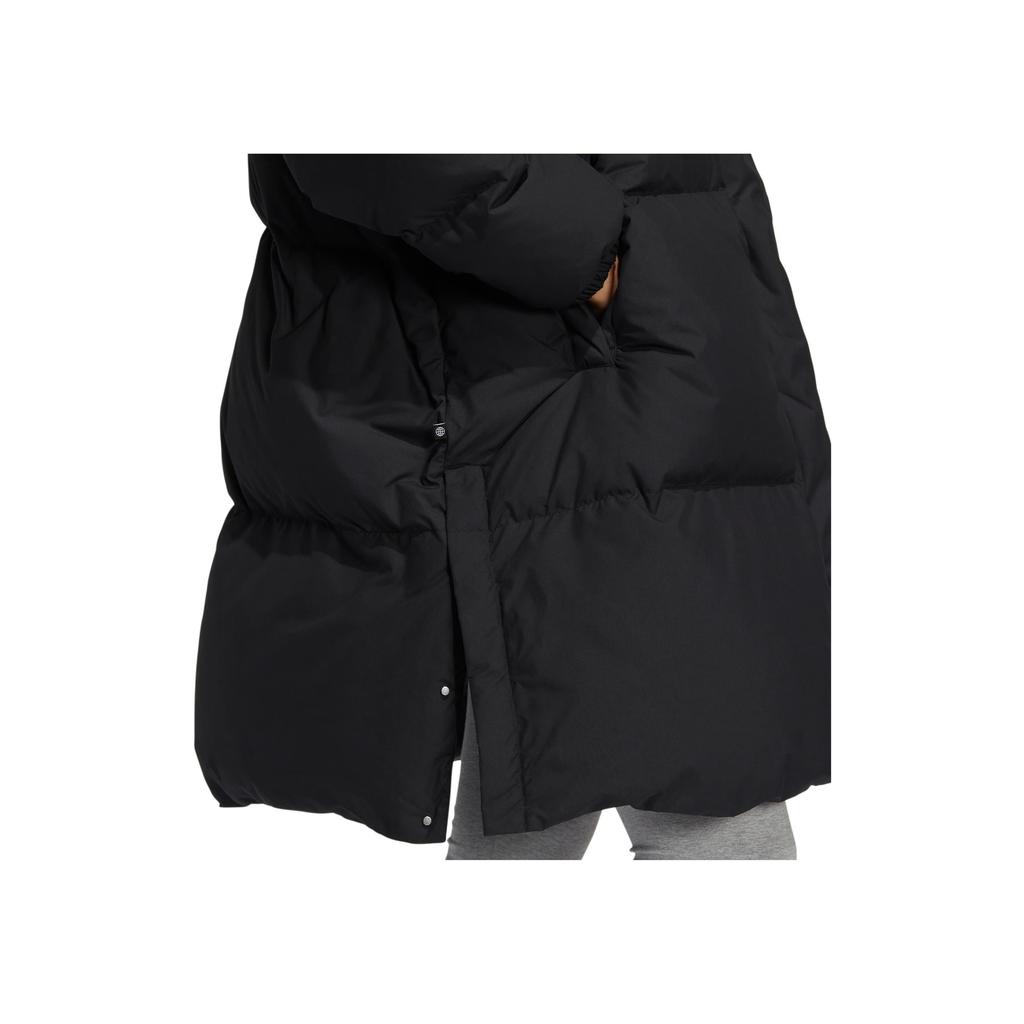 Adidas Originals Premium Down Brand Logo Embroidered Long Hooded Down Jacket Women Outerwear Black HS9528