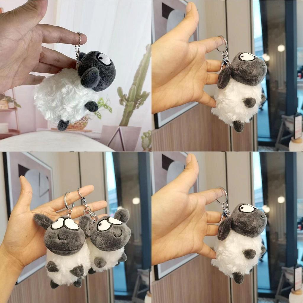 Очаровательный плюшевый брелок в виде овечки, мультяшная кукла животное, милый аксессуар для рюкзака