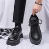 Casual Leather Shoes Men's New Business Leather Shoes Young and Young Students Platform Suit Men's Versatile Trendy Shoes