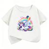 Fashion Rainbow Unicorn Horse Design TShirt Printed T Shirt Girls Summer Short Sleeve Tops TShirts Cute Kids Clothing
