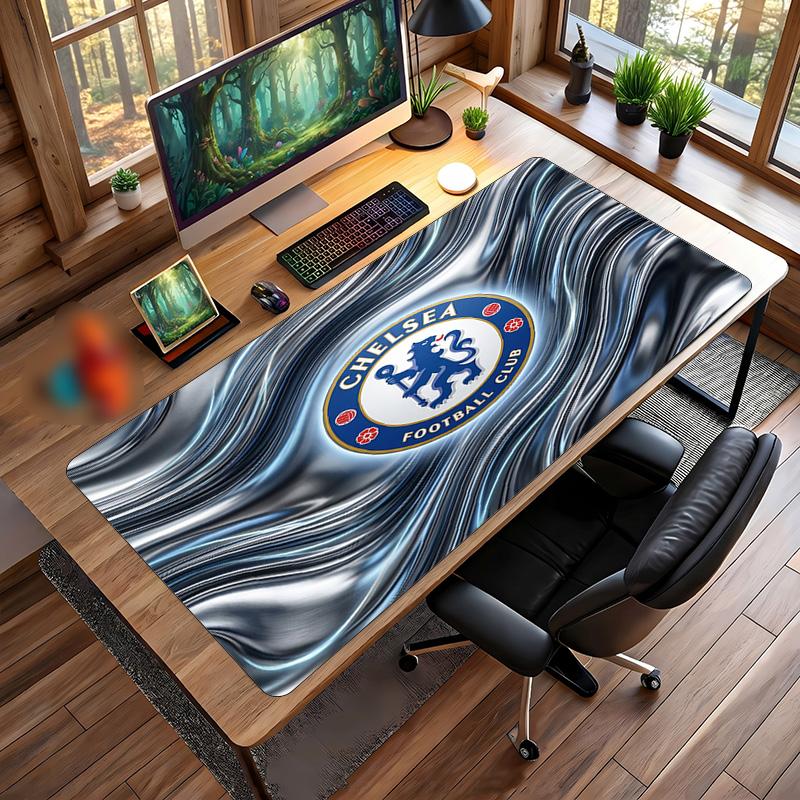 Большой игровой коврик для мыши Chelsea FC с принтом, нескользящий, из мягкой резины, для офисного стола, ноутбука, компьютера, Декор