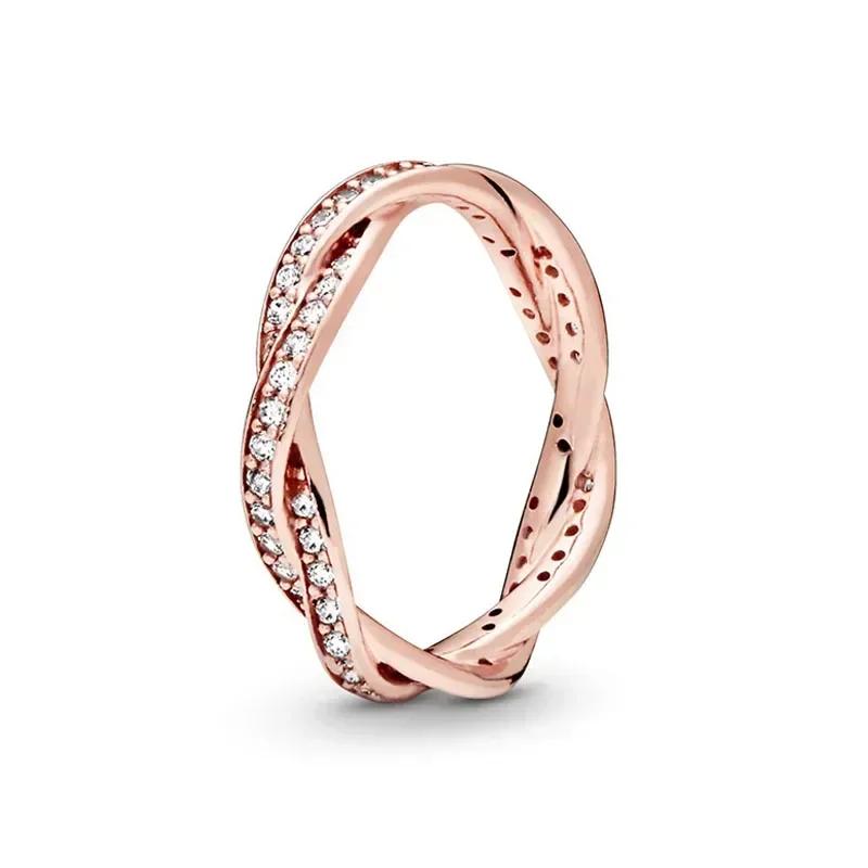 925 Sterling Silver Rose Gold Ring Hot Selling, Sparkling, Fashionable and Charming Crystal Ring, Women's Birthday Jewelry