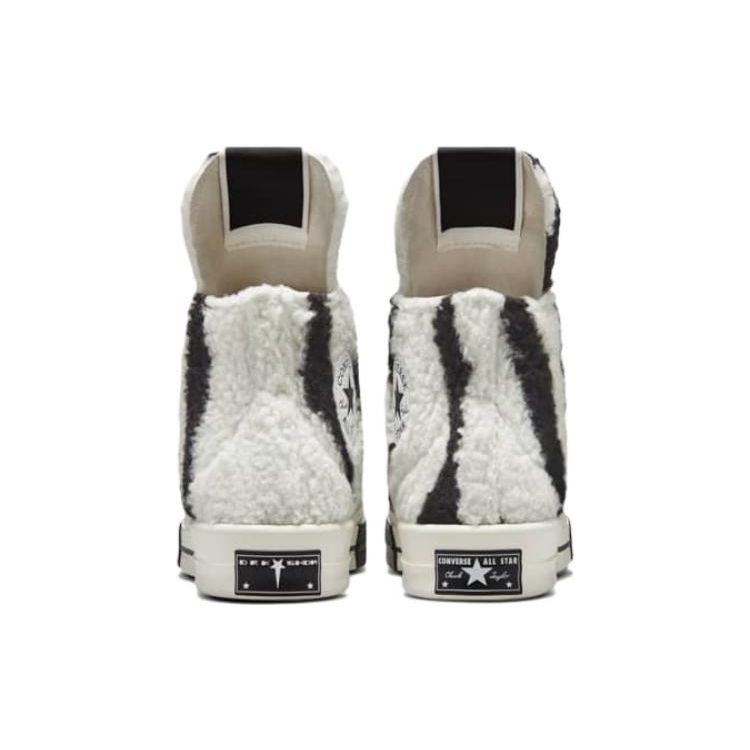 Rick Owens x Converse DRKSHDW TURBODRK Chuck 70 High Зебра Унисекс Кроссовки Белый Лилейно-белый Черный A03943C