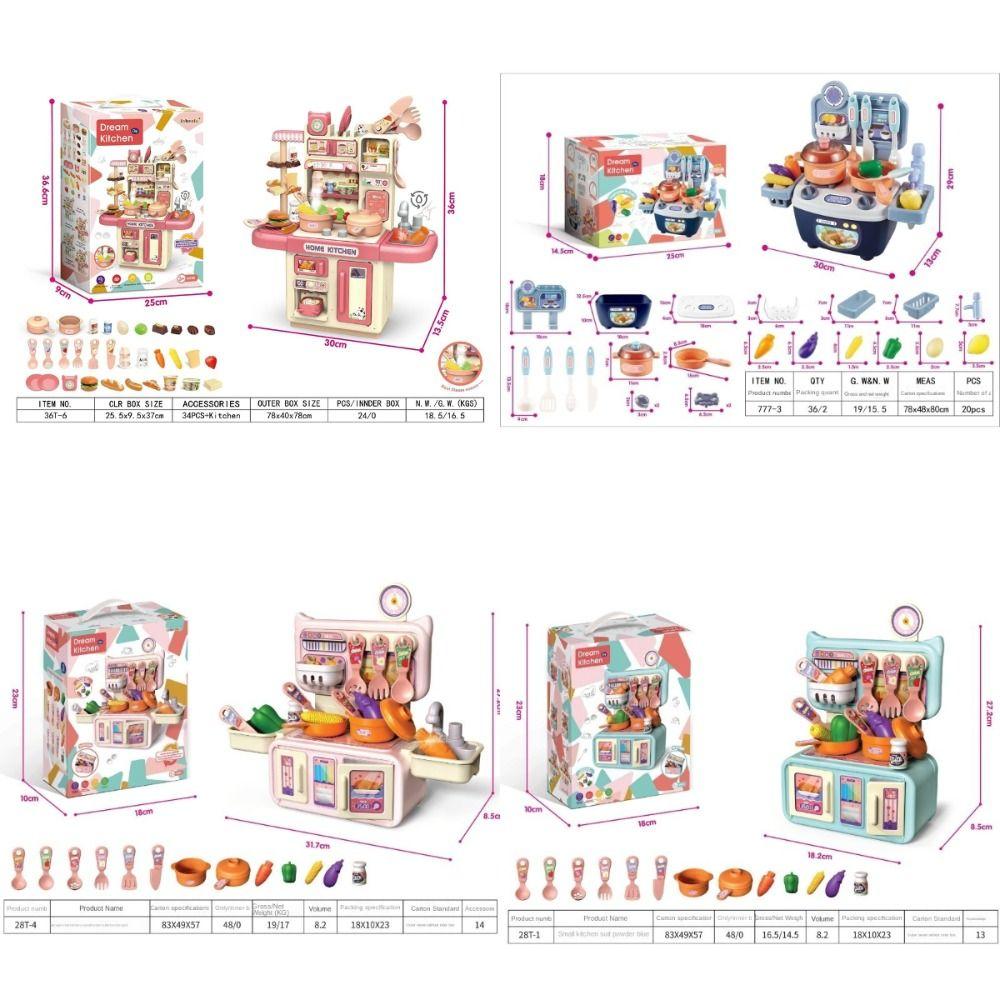 Mini Children Kitchen Toys Set Cook Food Pretend Play Role Toys Kitchen Counter Play Set Kids Gift