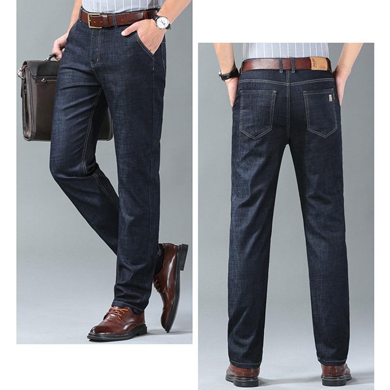 2024 весна-лето брендовые мужские прямые легкие хлопковые эластичные джинсовые деловые повседневные тонкие светло-серые джинсы с высокой талией