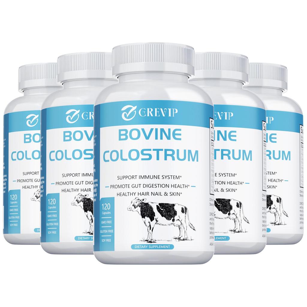 Bovine colostrum dietary capsules, high purity, immunoglobulins, boosts immunity, suitable for adults.