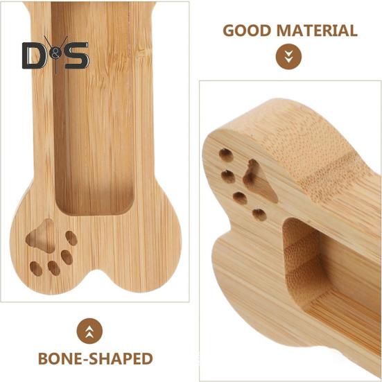 Desktop Business Card Holder Dog Bone Shape Curved Thick Wooden Stable Anti-slip Hospital Card Display Stand Office Card Organizer