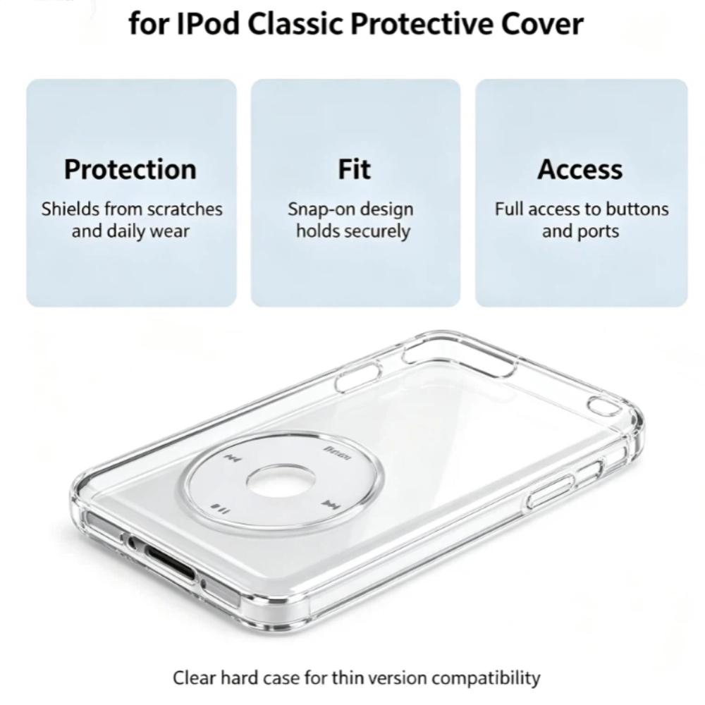 Полностью Защитный Кристально Прозрачный PC Чехол-Крышка для iPod Classic 6-го 120GB 80GB 160GB /для IPC 5-го 30GB 60GB/ 7-го Coque FundasХороший продукт