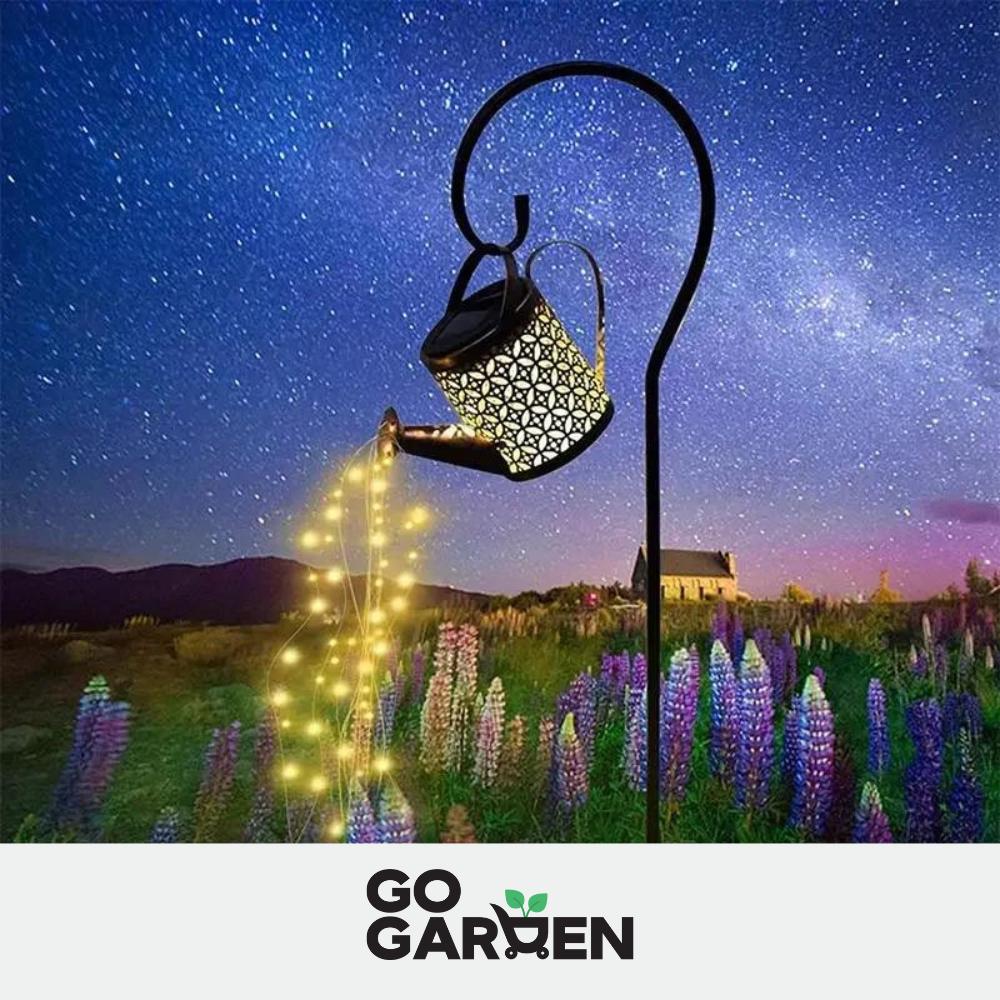Solar LED lighting garden watering can - decoration