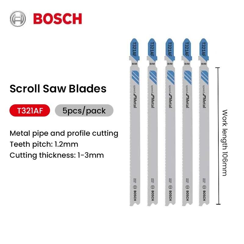 Bosch T321AF Лобзик для резки металла, 5 шт., быстрые лезвия для резки металлических пластин, деревообработка, резка