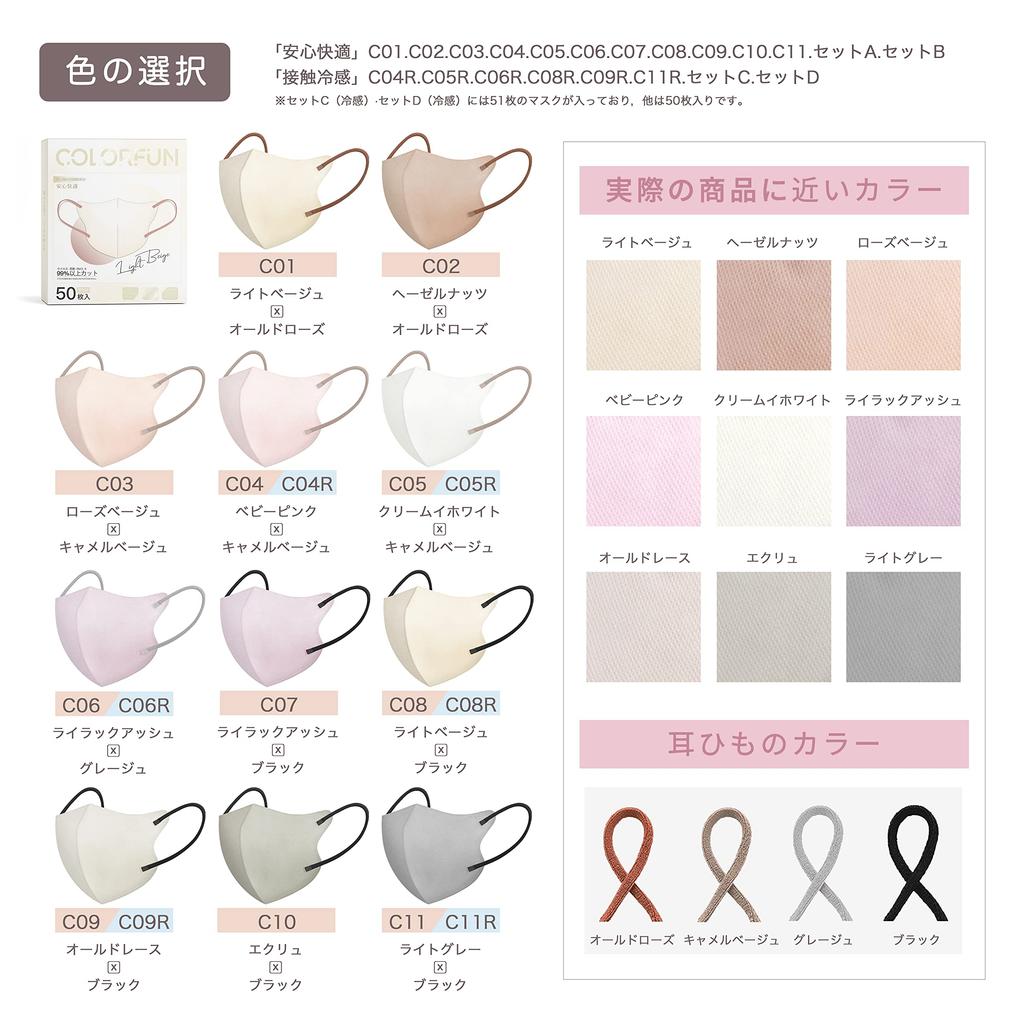 Moe Life 50 Nonwoven 3D Nonwoven 3D Nonwoven Bicolor Color Disposable 5D Small Face White x Camel Beige Standard Individually [Individually Wrapped,