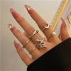 iF ME Punk Vintage Silver Color Poker Billiards Ring Set for Women Gothic Heart Anillos Hip Hop Y2k Korean Fashion Male Gift Jewelry