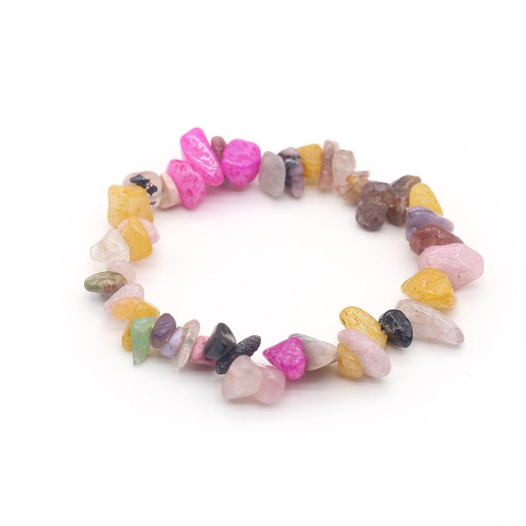 1 шт., браслет из натурального камня, нерегулярный кристалл, аметист, агат, флюорит, синяя бирюза, опал, браслеты для женщин и мужчин, ювелирные изделия 19 см