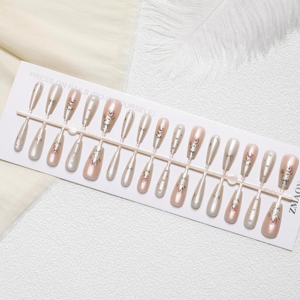 Румяна для ногтей с позолотой «кошачий глаз» — набор из 30 предметов, ручная работа, готовые к использованию размеры XS/S/M