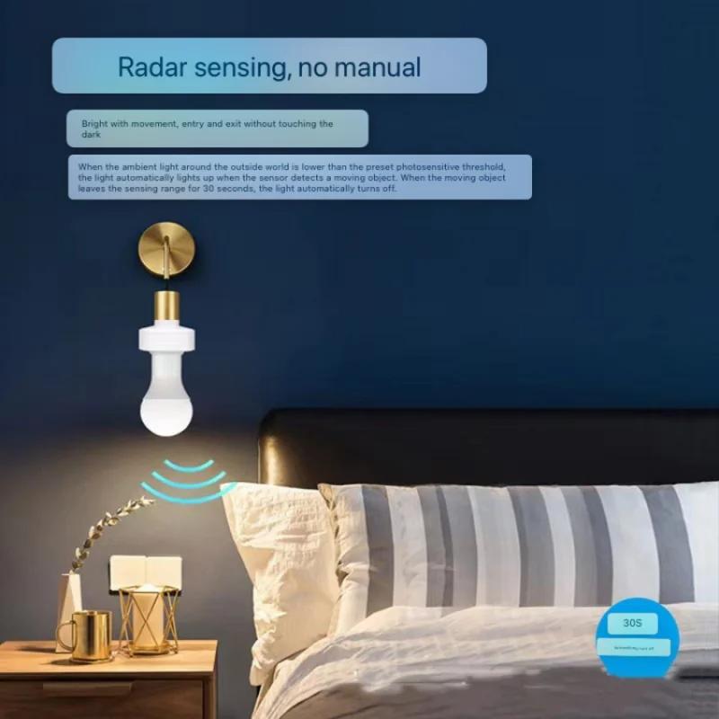 161 Degrees PIR Human Induction Motion Sensor LED Night Lamp Socket Base E17 AC 111V-161V Delay Time Adjustable Switch