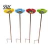 Bee Watering Station Metal Flower Yard Stake Handmade Ground Insert Bird Butterfly Water Bath Feeder Drinking Bowl Outdoor Decor for Garden Lawn