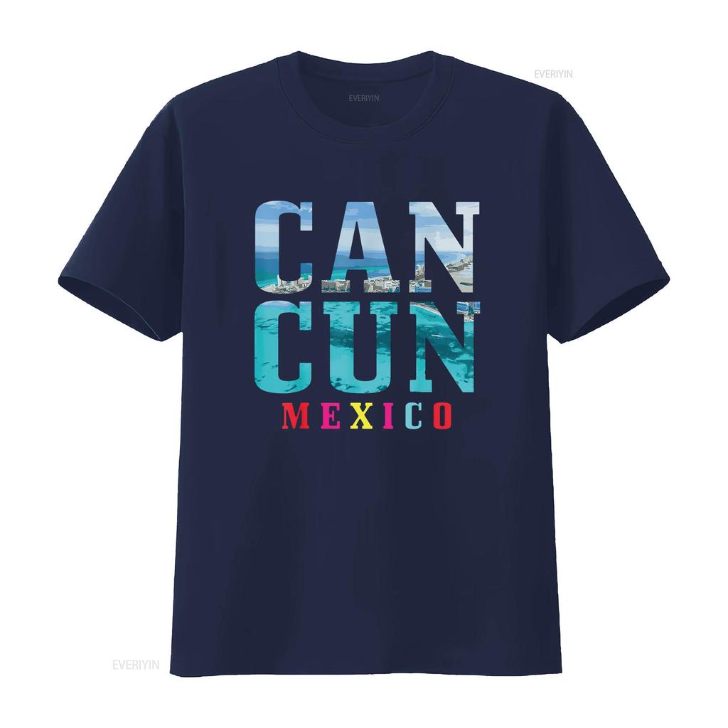 Womens Cancun Mexico Beach Summer Vacation Souvenir T Shirt vintage Washed Stretched graphic Soft Slightly Unisex Breathable