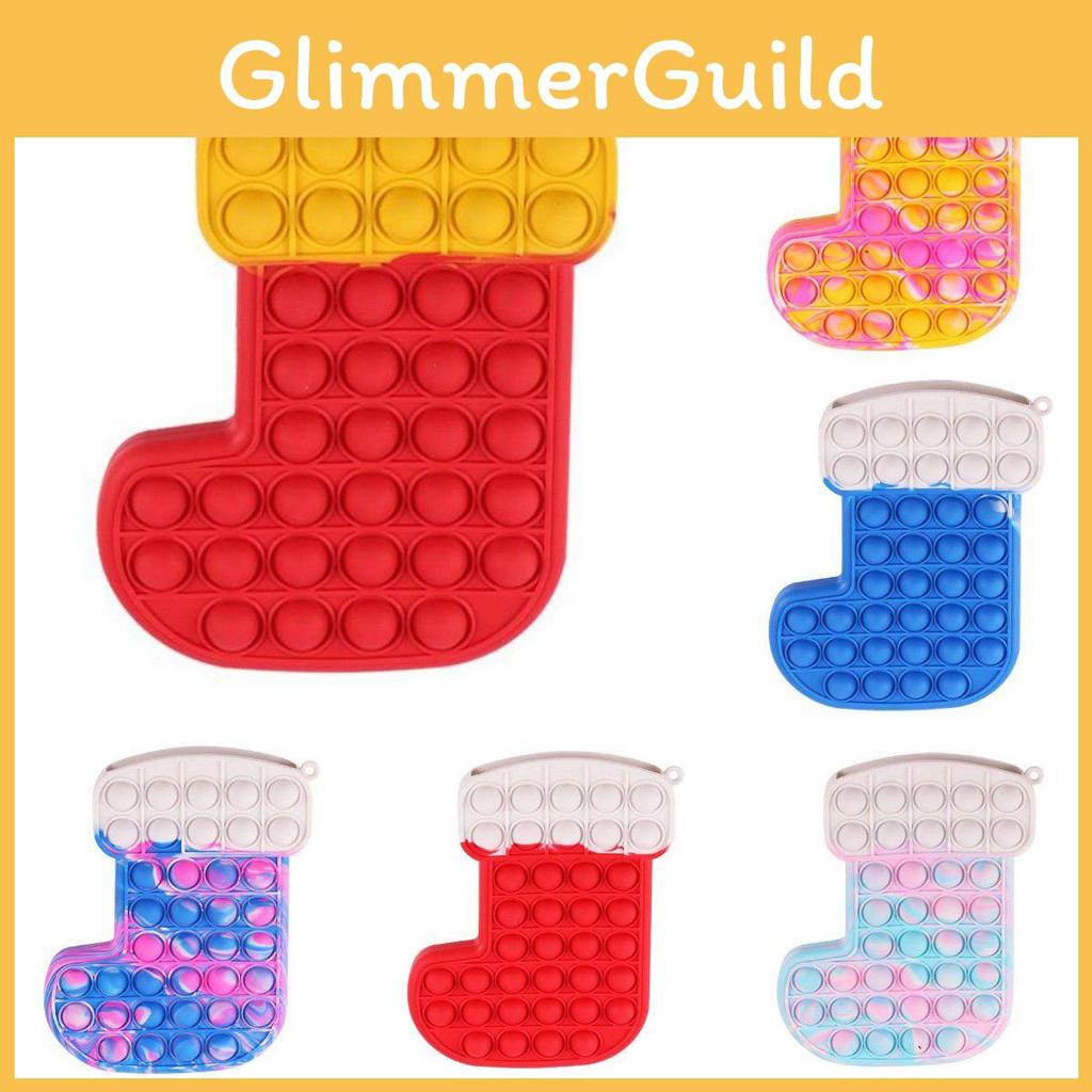 Рождественский чулок Поп Ит Фиджет Игрушка Ярких Цветов И Приятных Звуков Для Детей