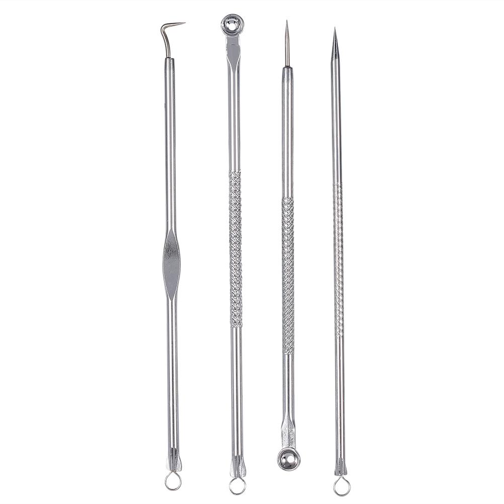 4PCSSet Stainless Steel Blackhead Acne Blemish Removal Needle Kit Tool
