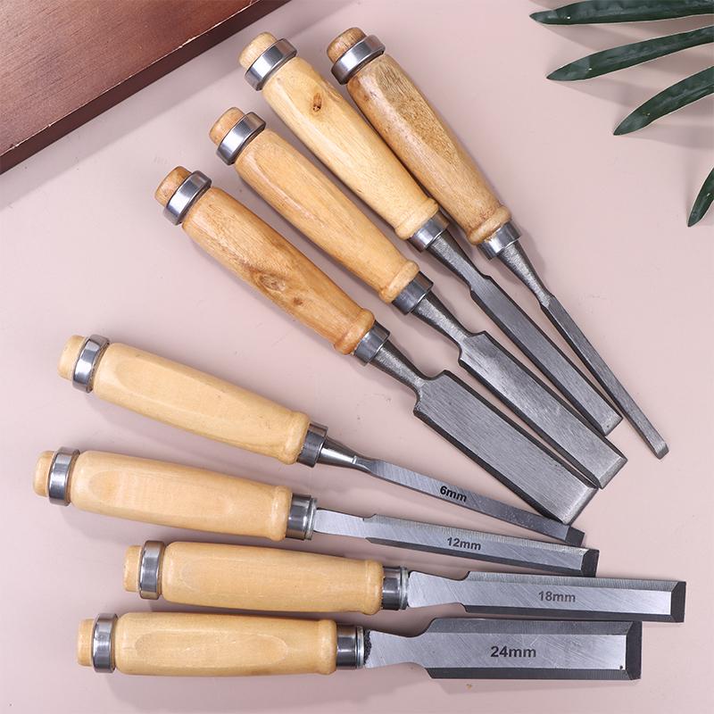Набор стамесок для резьбы по дереву 6/12/18/24 мм, 4 шт., профессиональный для деревообработки, с эргономичными инструментами для резьбы по дереву, вспомогательные инструменты для DIY