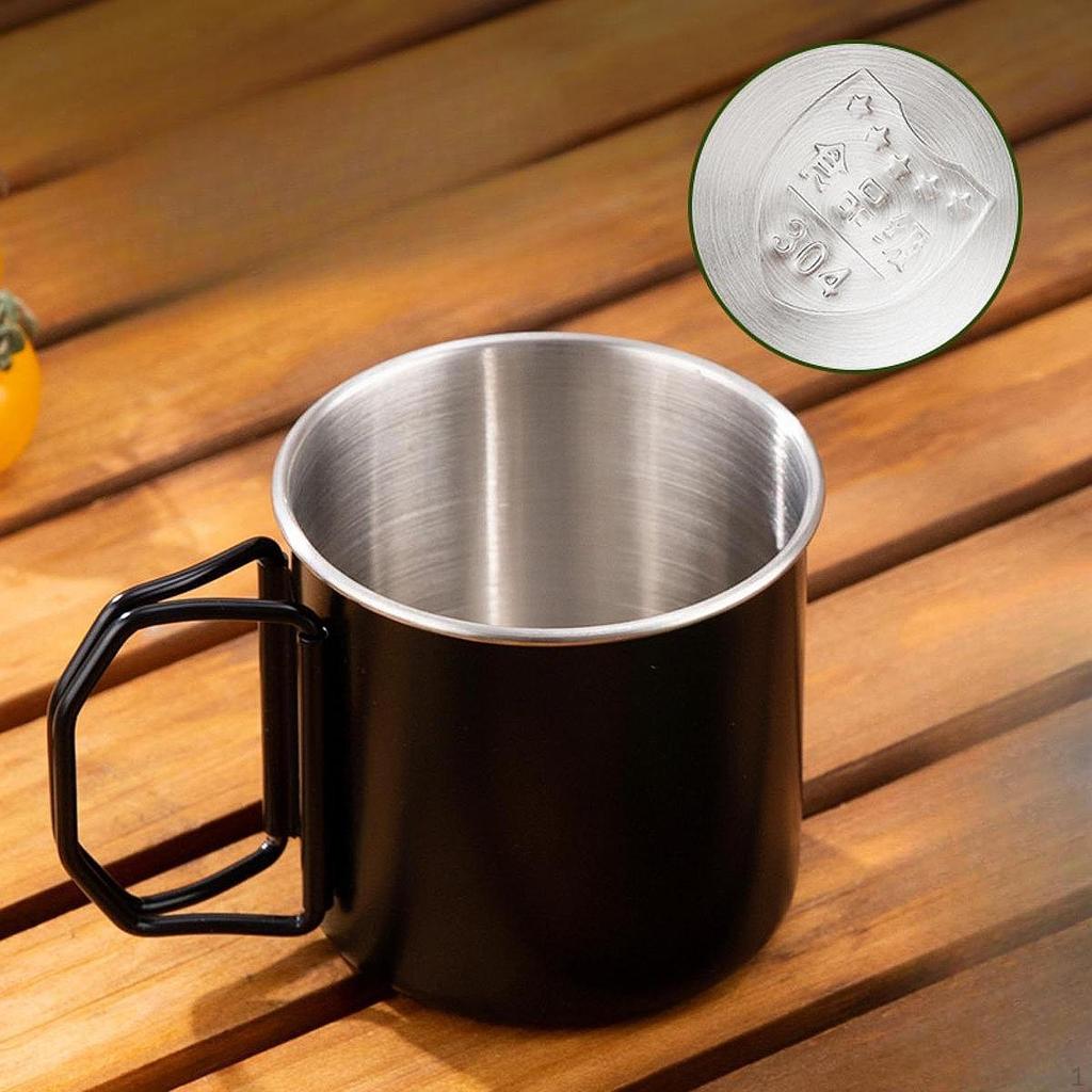 Кружка для кемпинга из нержавеющей стали 304 со складными ручками для кофе