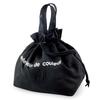 [Style Plein De Couleur] Insulated Lunch Drawstring Bag [Lunch Drawstring Bag] Bento Bag, Lunch Box Bag, Small Lunch Bag (Black, L)