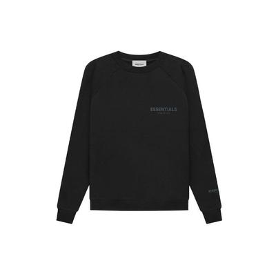 Fear of God Essentials Свитшот с круглым вырезом из флиса FW21, унисекс, черный, FOG-FW21-172