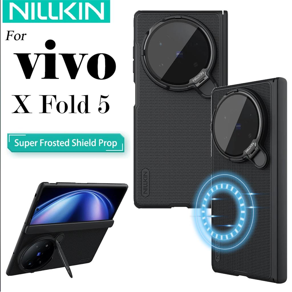 Nillkin for Vivo X Fold5 / X Fold 5 Case Super Frosted Shield Prop Magnetic Cover Camera Flip Mount Ultra Thin Matte PC Anti Shockproof Back Cover