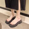 Thick-soled French Half-drag Small Cool Slippers Fairy Shoes Summer Wear 2025 New Wedge Heel Transparent Belt Sandals