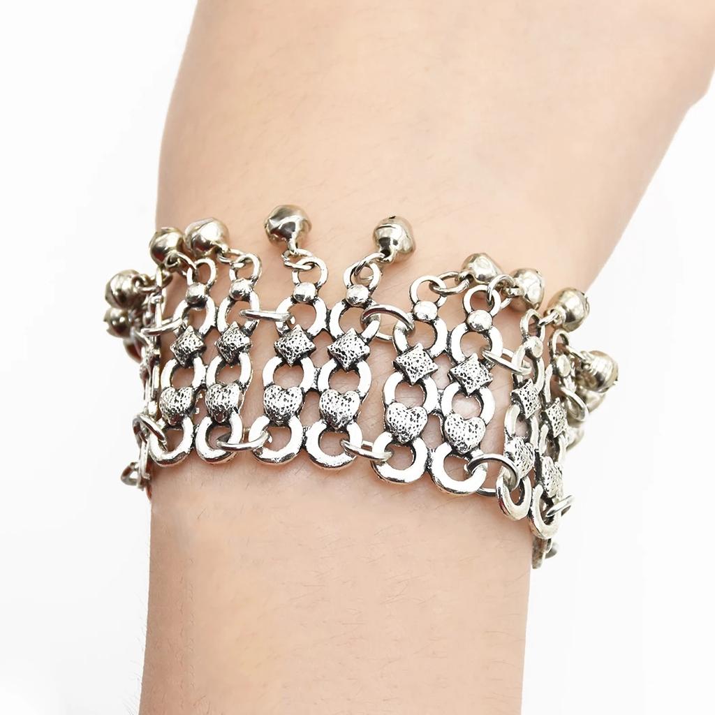 Bohemian Coin Charm Slave Bracelets For Women Vintage Silver Color Bracelet Gypsy Ethnic Tribal Festival Indian Jewelry Turkish