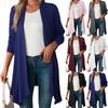 Women's Solid Color Long-Sleeve Cardigan Jacket for Autumn