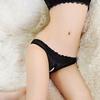 Women Sexy Mesh Breathable Imitation Pearl Crotchless Panties Thong Underwear