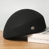Autumn and winter new metal standard wool beret women's retro versatile temperament elegant face little mother painter hat