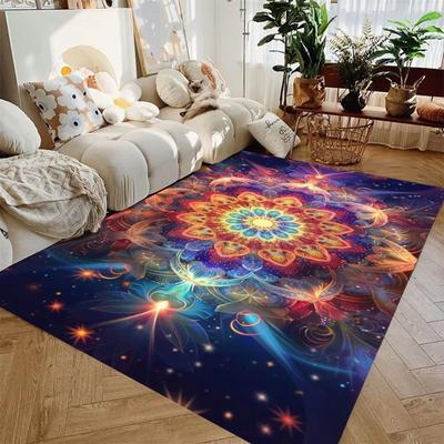 Красочный ковер с мандалой, нескользящий, большой, для прихожей, порога, ванной комнаты, гостиной, спальни, входа, домашний декор