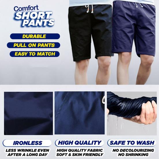 Мужские повседневные шорты-карго с эластичной завязкой на талии и карманами, повседневные шорты, однотонные прямые шорты до колена, уличная одежда